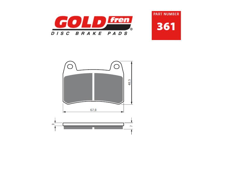 Zavorne ploščice GOLDFREN 361 S3
