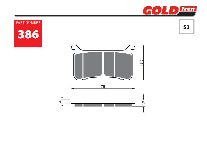 Zavorne ploščice GOLDFREN 386S3