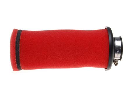Zračni filter športni high performance z ravnim priključkom premera 35mm rdeč