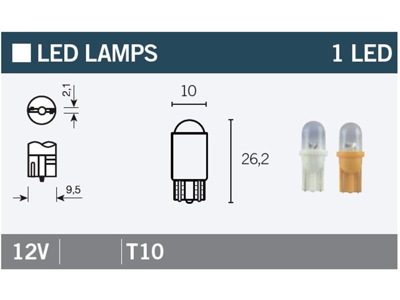 LED žarnica Vicma T10 12V 1LED (WY5W) oranžna