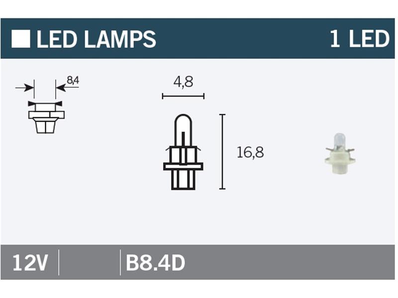 LED žarnica Vicma B8.5D 12V 1LED