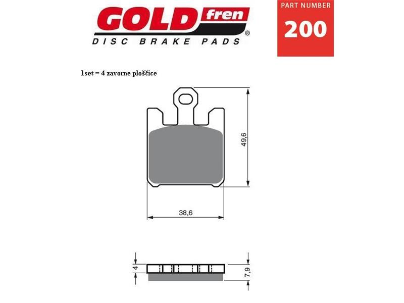 Zavorne ploščice GOLDFREN 200 S3ZNZ