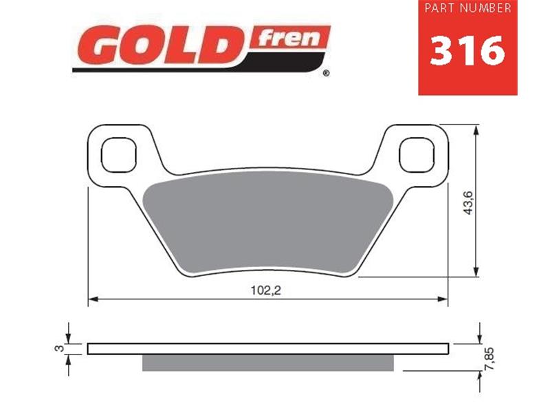 Zavorne ploščice GOLDFREN 316 K5