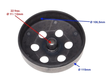 Pokrov (zvon, ohišje, boben) sklopke WM 107,4mm 4T, TGB