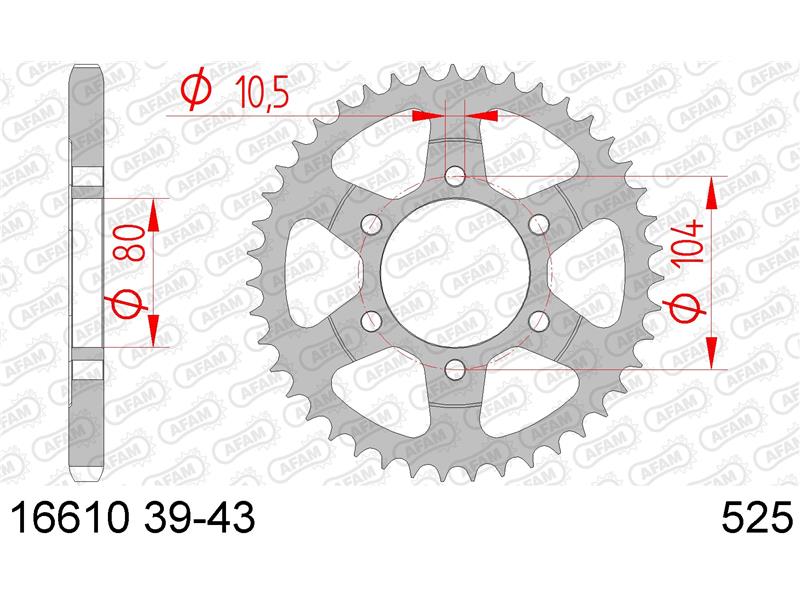 Zadnji zobnik AFAM 16610-40 (525)