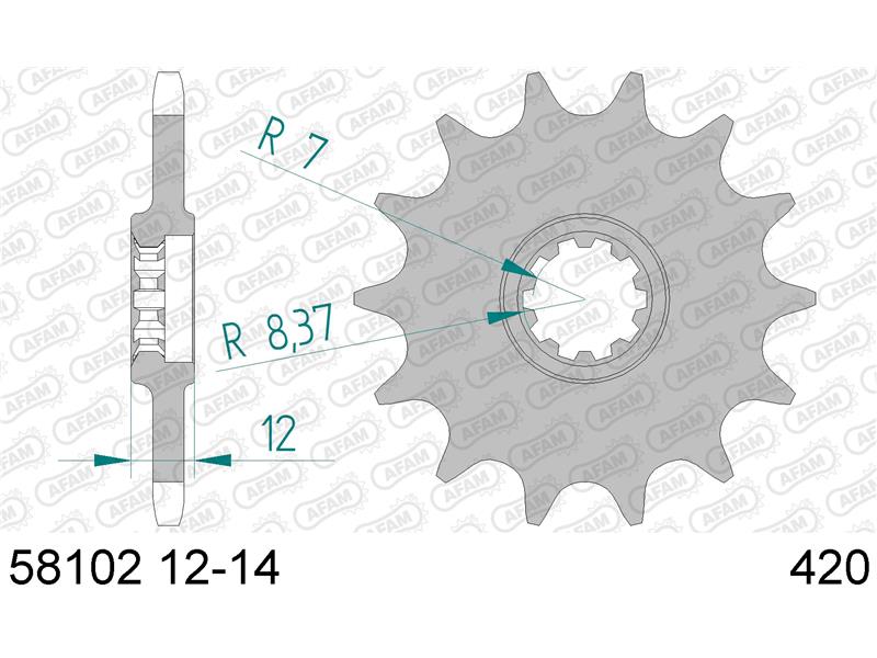 Sprednji zobnik AFAM 58102-12 (420)