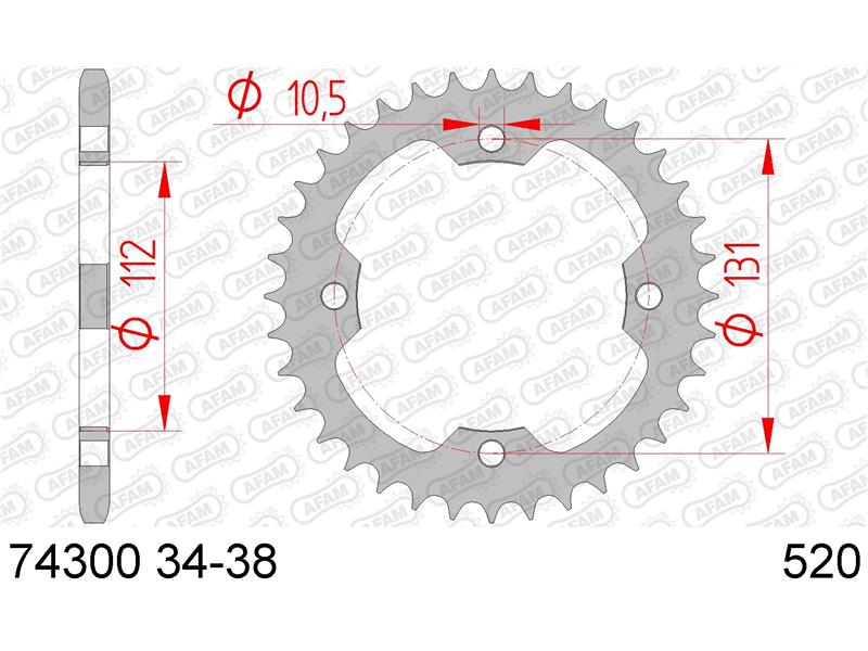 Zadnji zobnik AFAM 74300-38 (520)