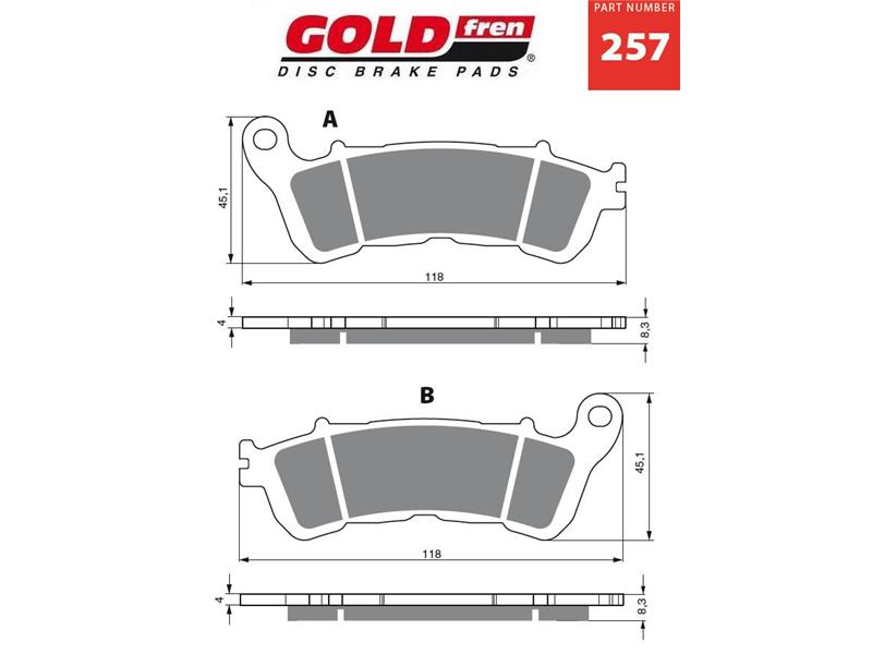 Zavorne ploščice GOLDFREN 257 S3