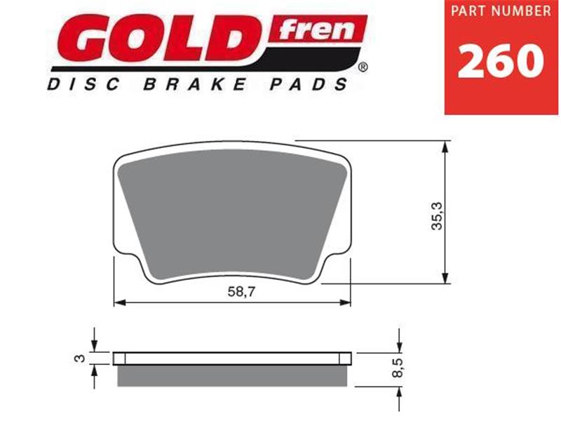 Zavorne ploščice GOLDFREN 260 K5