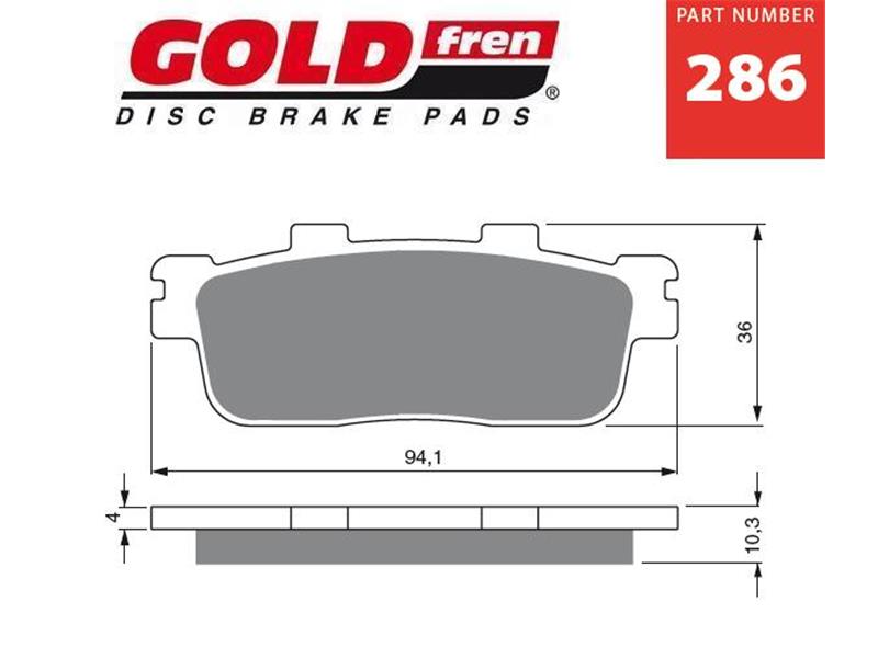 Zavorne ploščice GOLDFREN 286 S3